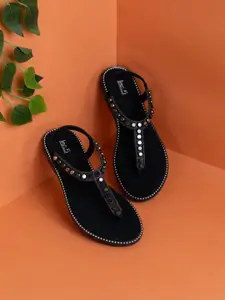 Inc 5 Women Embellished T-Strap Flats