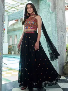 Fashion Basket Sequinned Unstitched Lehenga & Ready to Wear Blouse With Dupatta
