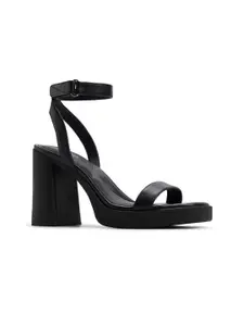 ALDO Women Leather Block Heel Sandals with Buckles