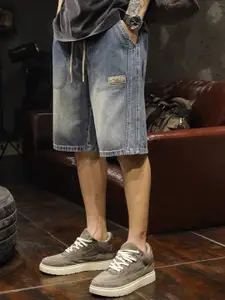 The Roadster Lifestyle Co Loose Fit Denim Shorts With Utility Pockets