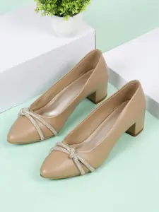 Flat n Heels Block Pumps with Bows