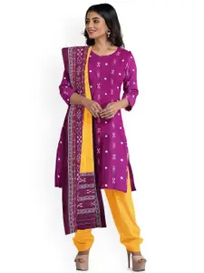 KALPRA FASHION Geometric Printed Pure Cotton Unstitched Dress Material