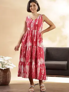 Anouk Tie and Dye Print Fit & Flare Maxi Dress