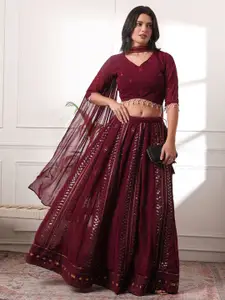 KALINI Zari Embroidered Ready to Wear Lehenga & Blouse With Dupatta