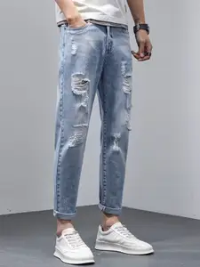 The Roadster Lifestyle Co. Men Ripped Slim Fit Mid-Rise Denim Jeans