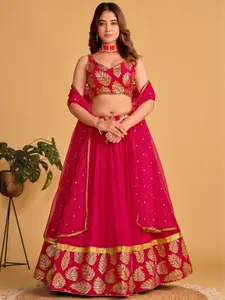 Fashion Basket Sequinned Unstitched Lehenga & Ready to Wear Blouse With Dupatta