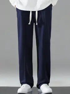 SAKHWALA Men Straight-Fit High-Waist Drawstring Track Pant