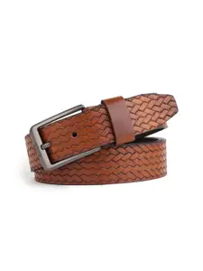 The Roadster Lifestyle Co. Men Leather Textured Formal Belt