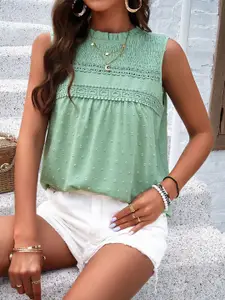 all about you Self Design Lace Inserts A-Line Top