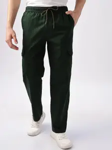 NEVER NEUD Men Relaxed Fit Air Cotton Cargos Trousers