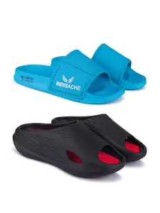 BERSACHE Men Pack Of 2 Self Design Sliders