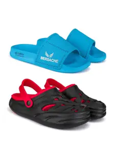 BERSACHE Men Set Of 2 Sliders With Clogs