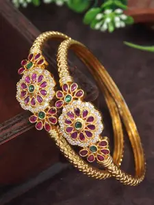 Anouk Set Of 2 Gold-Plated American Diamond Studded Bangles