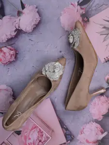 Jove Women PU Slim Heeled Pumps