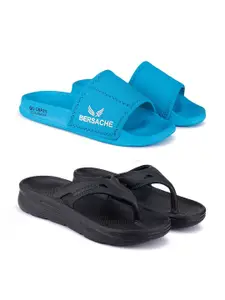 BERSACHE Men Set Of 2 Ultra Soft Technology Flip Flops