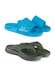 BERSACHE Men Pack of 2 Self Design Sliders