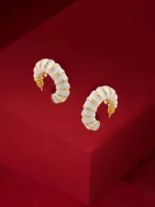 AMI Gold-Plated Classy Circular Half Hoop Earrings