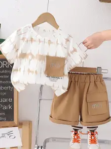 StyleCast x Revolte Boys Printed Pure Cotton T-shirt With Shorts