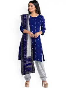 KALPRA FASHION Ethnic Motifs Printed Pure Cotton Unstitched Dress Material