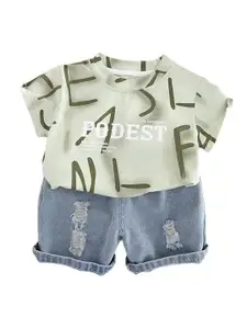 StyleCast x Revolte Boys Printed T-shirt With Shorts