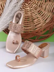 DIPYO Women Embellished Party Block Sandals