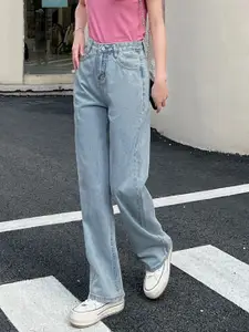 DressBerry Women Mid-Rise Straight Fit Cotton Jeans