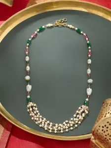 AMI Gold-Plated Artificial Beaded Necklace