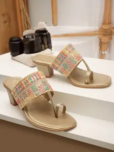DIPYO Embellished Block Sandals