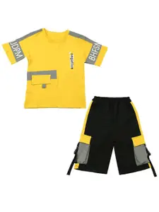 StyleCast x Revolte Boys Printed Pure Cotton T-shirt With Shorts