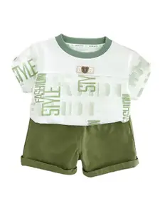 StyleCast x Revolte Boys Typography Printed Pure Cotton T-shirt & Shorts