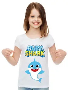 SHUBHAM DESIGNER GALLERY Girls Graphic Printed Round Neck T-shirt