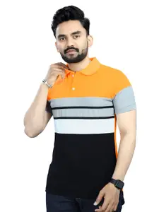 Moda Rapido Men Striped Polo Collar T-shirt