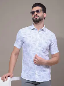 Crimsoune Club Men Classic Fit Floral Printed Spread Collar Cotton Casual Shirt