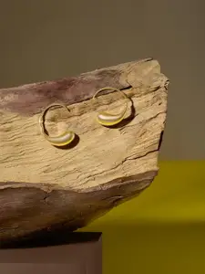 AMI Gold-Plated Teardrop Shaped Half Hoop Earrings