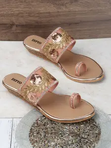 DIPYO Women Ethnic - Embellished Open Toe Wedge Sandals