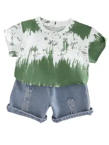 StyleCast x Revolte Boys Abstract Printed Pure Cotton T-shirt With Shorts