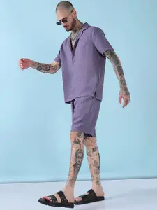 SHOWOFF Cuban Collar Relaxed Fit Shirt With Shorts