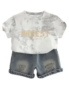 StyleCast x Revolte Boys Printed Pure Cotton T-shirt With Shorts