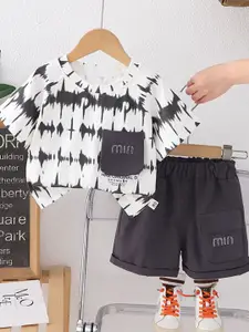 StyleCast x Revolte Boys Printed Pure Cotton T-shirt With Shorts