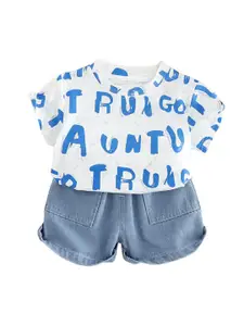 StyleCast x Revolte Boys Printed Round Neck T-shirt With Shorts