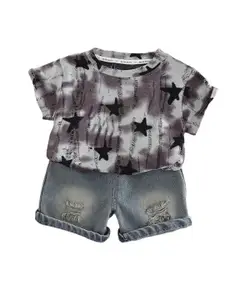 StyleCast x Revolte Boys Printed Round Neck T-shirt With Shorts