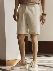 Andamen Men Casual Cotton Flex Print Regular Fit Shorts-30-Reg