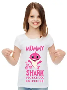 SHUBHAM DESIGNER GALLERY Girls Graphic Printed Round Neck T-shirt