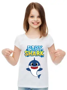 SHUBHAM DESIGNER GALLERY Girls Graphic Printed Round Neck T-shirt