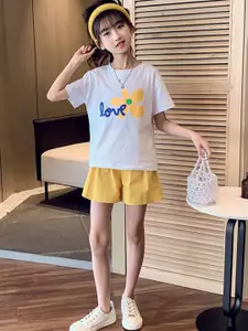 StyleCast x Revolte Girls Pure Cotton T-shirt With Shorts
