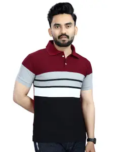 Moda Rapido Men Striped Polo Collar T-shirt