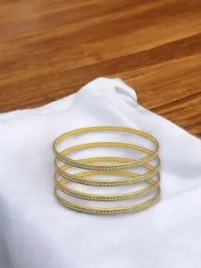 AARTISAI Set Of 4 Gold-Plated Stone-Studded Bangles