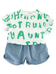 StyleCast x Revolte Boys Abstract Printed Pure Cotton T-shirt & Shorts