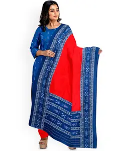 KALPRA FASHION Ethnic Motifs Printed Pure Cotton Unstitched Dress Material