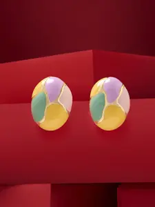 AMI Gold-Plated Oval Studs